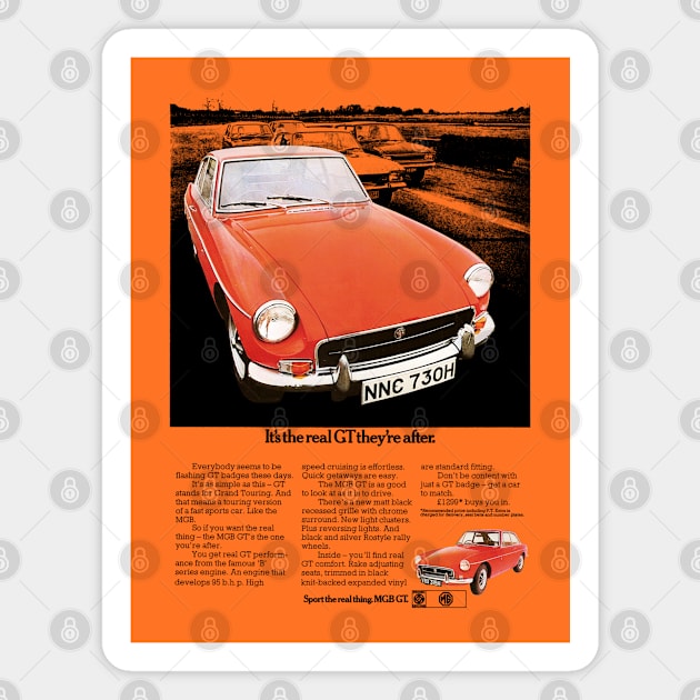 MGB GT - advert Magnet by Throwback Motors